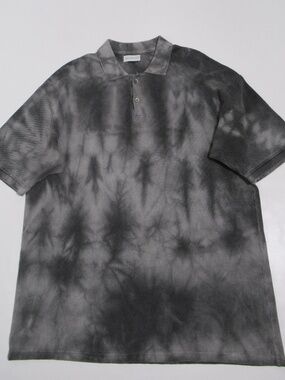 John Elliot Men's Tie Dye Polo Shirt Lunar Size M